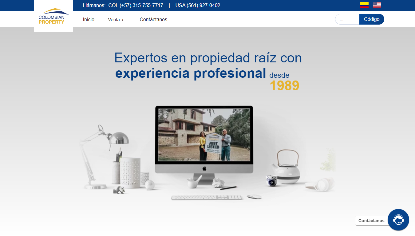 Sitio web de Colombian Property