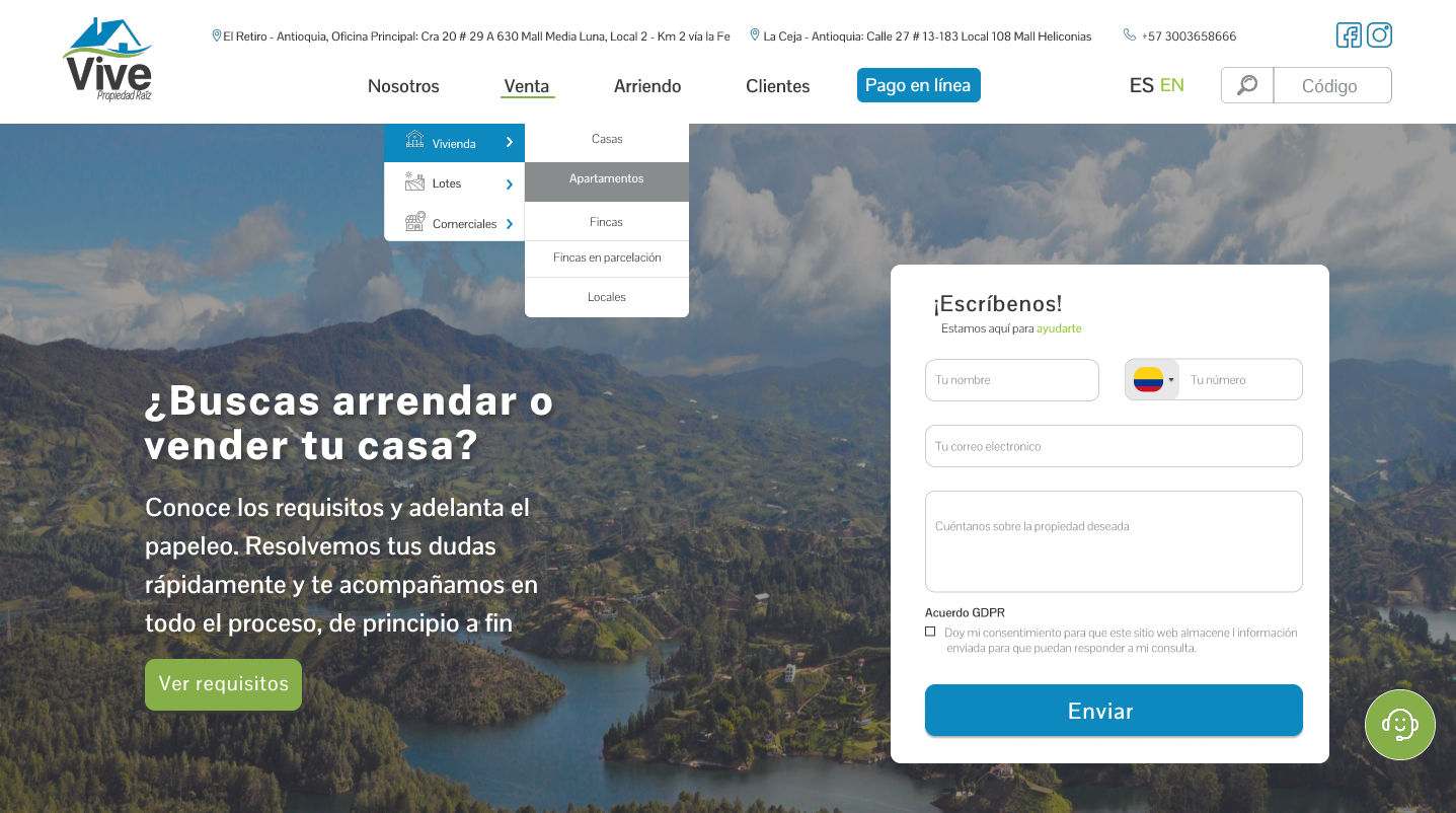 Ejemplo de página web inmobiliaria